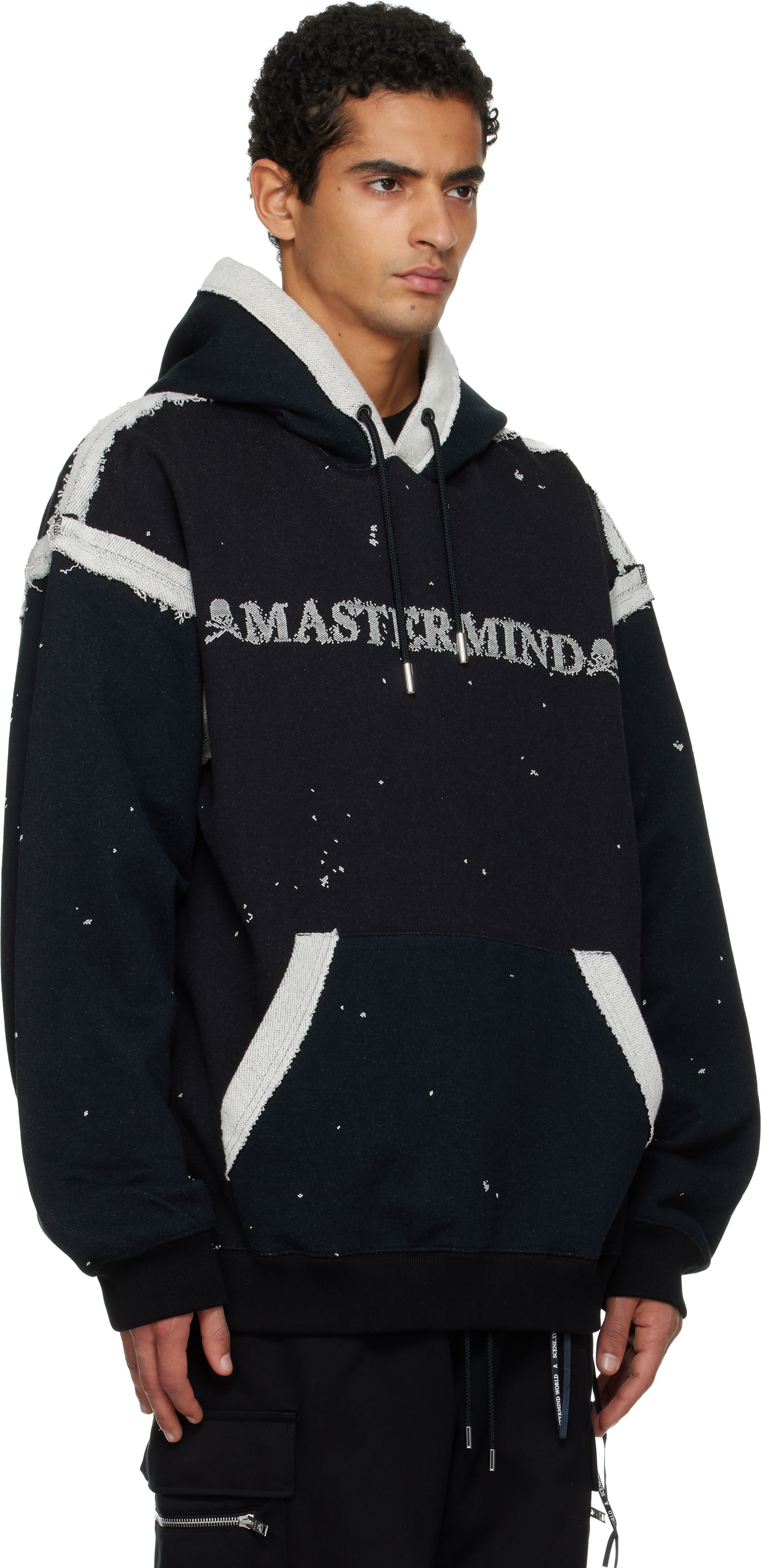 Mikina Mastermind WORLD MASTERMIND WORLD Cut-Off Hoodie Čierna | MW25S15-SW005-001, 1