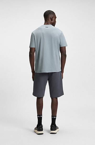 Tričko BOSS BOSS Relaxed-Fit Tennis T-Shirt Šedá | 50543905, 1