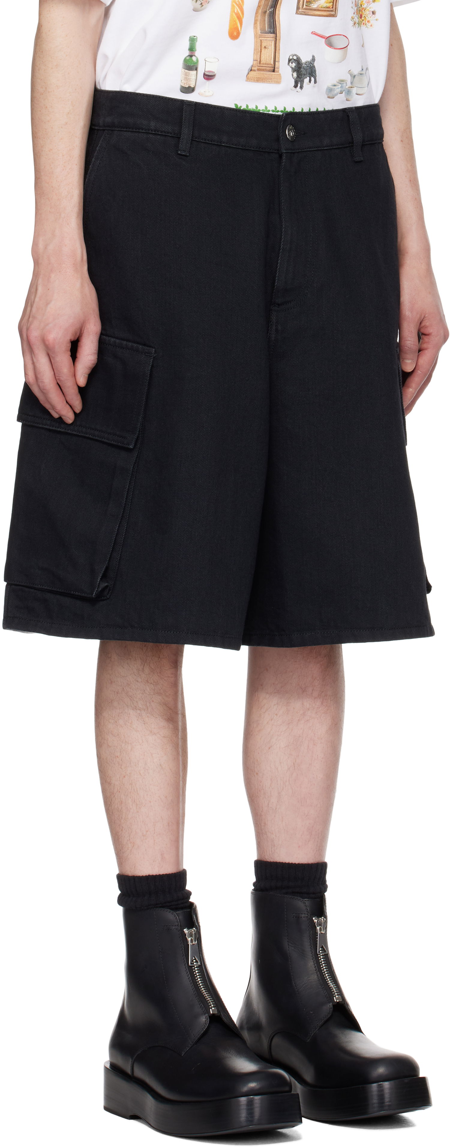 Šortky JW Anderson JW Anderson Cargo Denim Shorts Čierna | DT0108-PG1595, 1