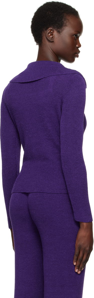 Sveter Bode Quincy Knit Polo Fialová | WRF24KT025, 2