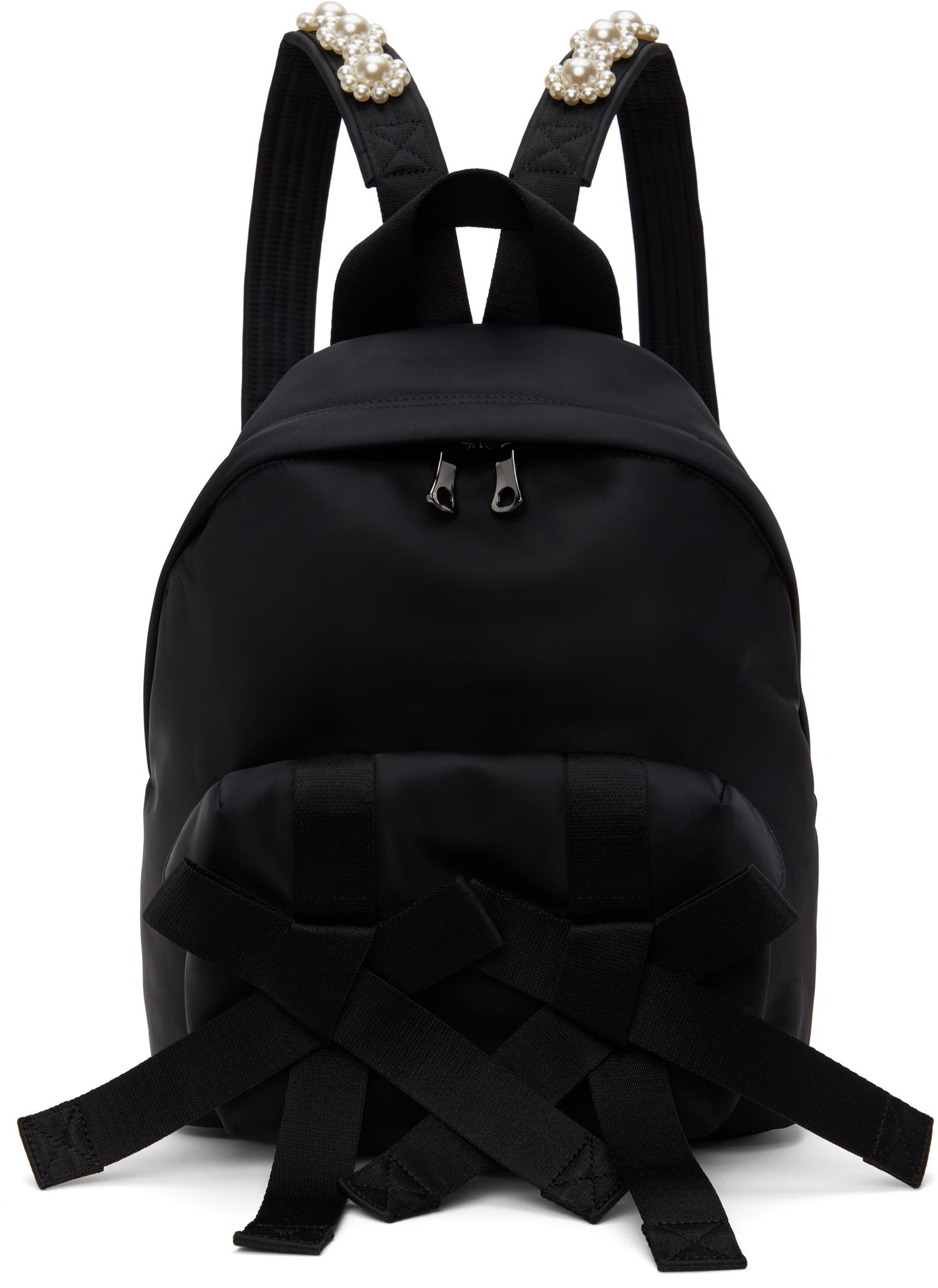 Batoh Simone Rocha Simone Rocha Beaded Utility Bow Backpack Čierna | BAG179TB 0761, 0