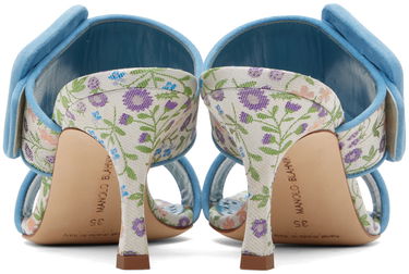 Ponožky Manolo Blahnik Manolo Blahnik Gable Floral Heeled Sandals Modrá | 423-1795, 1