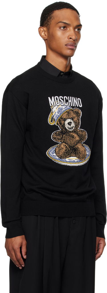 Sveter Moschino Moschino Teddy Intarsia Wool Sweater Čierna | 252ZZ092952002555, 1