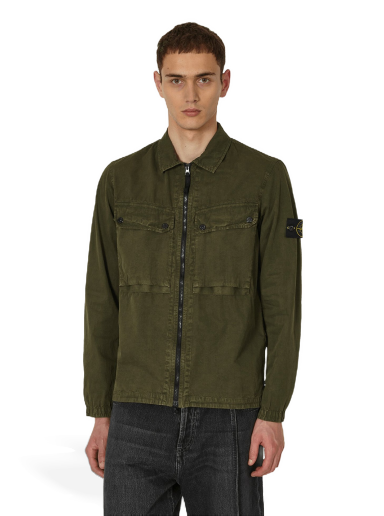 Košeľa Stone Island Garment Dyed Overshirt Olive Zelené | 7915102WN V0158