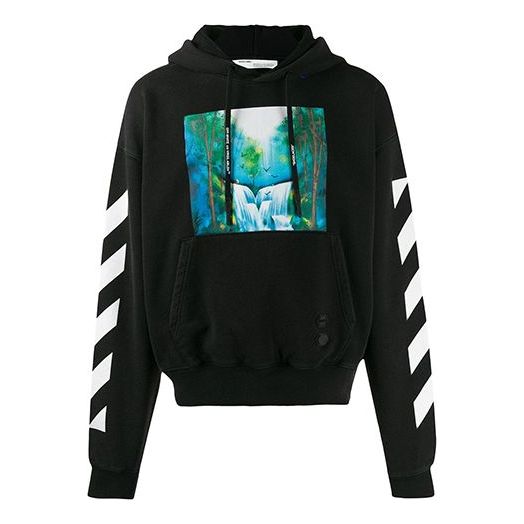 Mikina Off-White Off-White Waterfall Print Hoodie Čierna | OMBB037E19E300151088