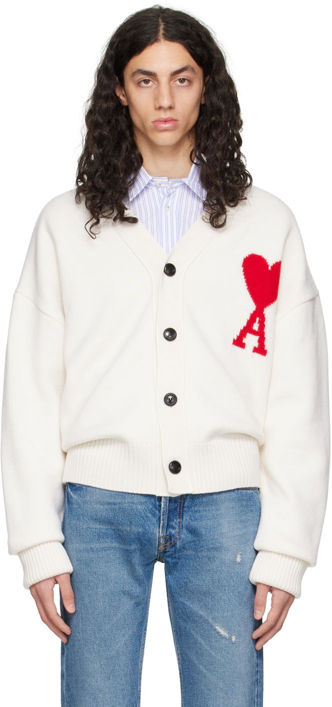 Sveter AMI Cardigan Biela | BFUKC002.018, 0