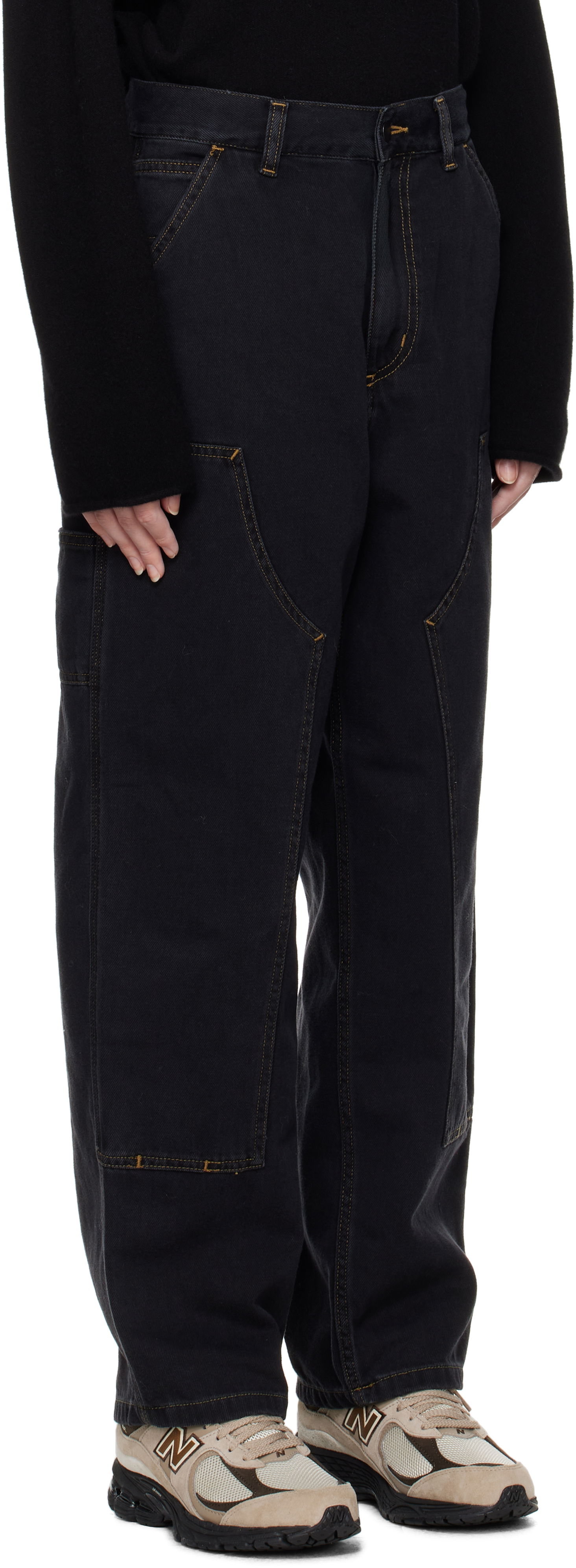 Cargo nohavice Carhartt WIP Double Knee Denim Work Pants Čierna | I034229 8906, 1