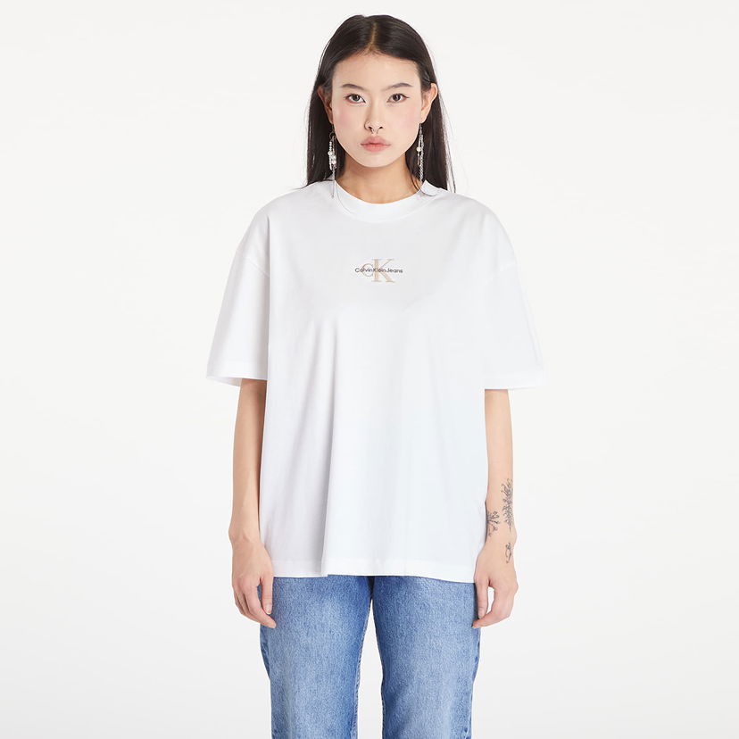 Tričko CALVIN KLEIN Monogram Boyfriend T-Shirt Bright White Biela | J20J223561 YAF