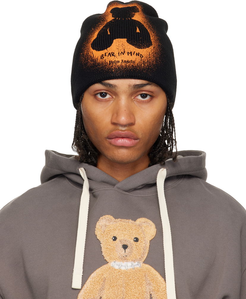 Kulicha Palm Angels Spray Bear Beanie Čierna | PMLC036F25KNI0021066