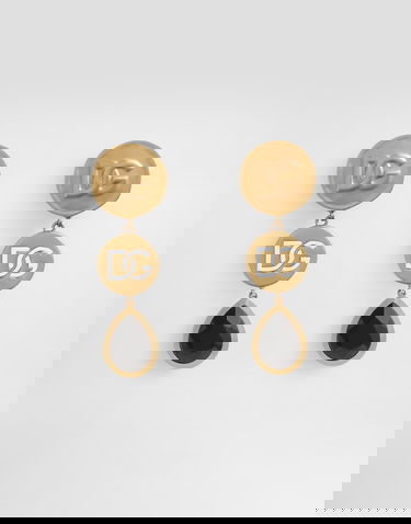 Náušnice Dolce & Gabbana Dolce & Gabbana Like A Virgin Logo Clip Earrings with Black Stone Metalická | WER6V3W1111ZOO00, 0