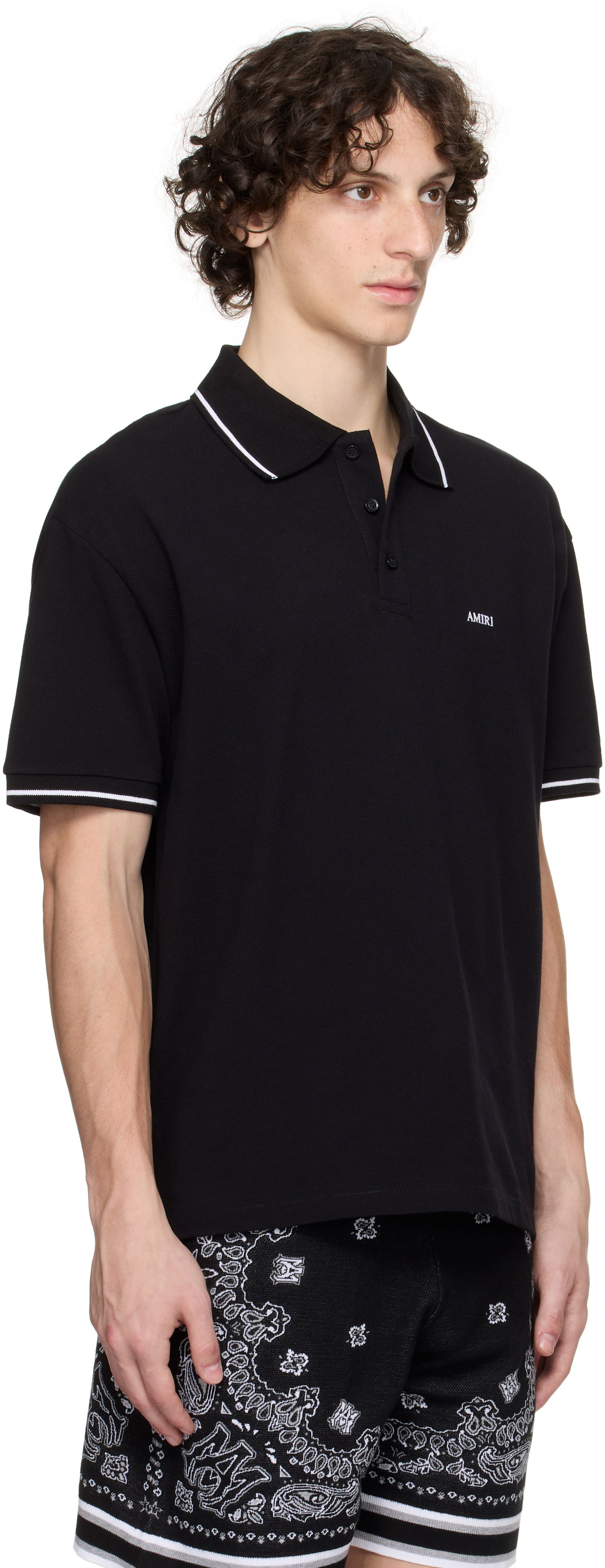 Polo tričko AMIRI AMIRI Polo With Tipping Čierna | AMJYPO1018, 1