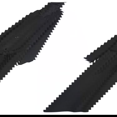 Kabáty Samsoe Samsoe Sahanne Double-Breasted Belted Long Coat with Stand Collar Čierna | F25300153-CLR000021, 1