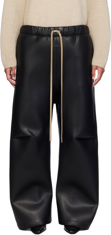 Nohavice Fear of God Fear of God Neoprene Knee Pleat Wide Leg Faux-Leather Trousers Čierna | FG840-318PCN, 0
