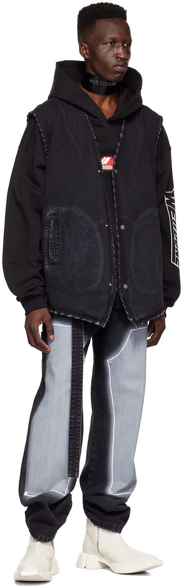 Vesta We11done Denim Button-Up Vest Čierna | WD-DV1-22-362-M-WB, 2