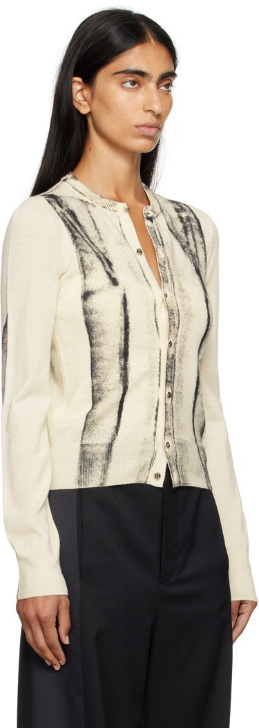Sveter Maison Margiela MM6 Maison Margiela Folded Printed Cardigan Béžová | S52HP0031 M13129, 1