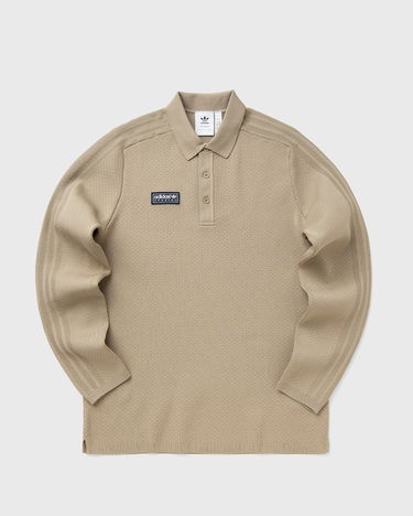 Polo tričko adidas Originals Originals SPZL Ravensworth Long-sleeve Textured Knit Polo Shirt Béžová | KA3906, 2