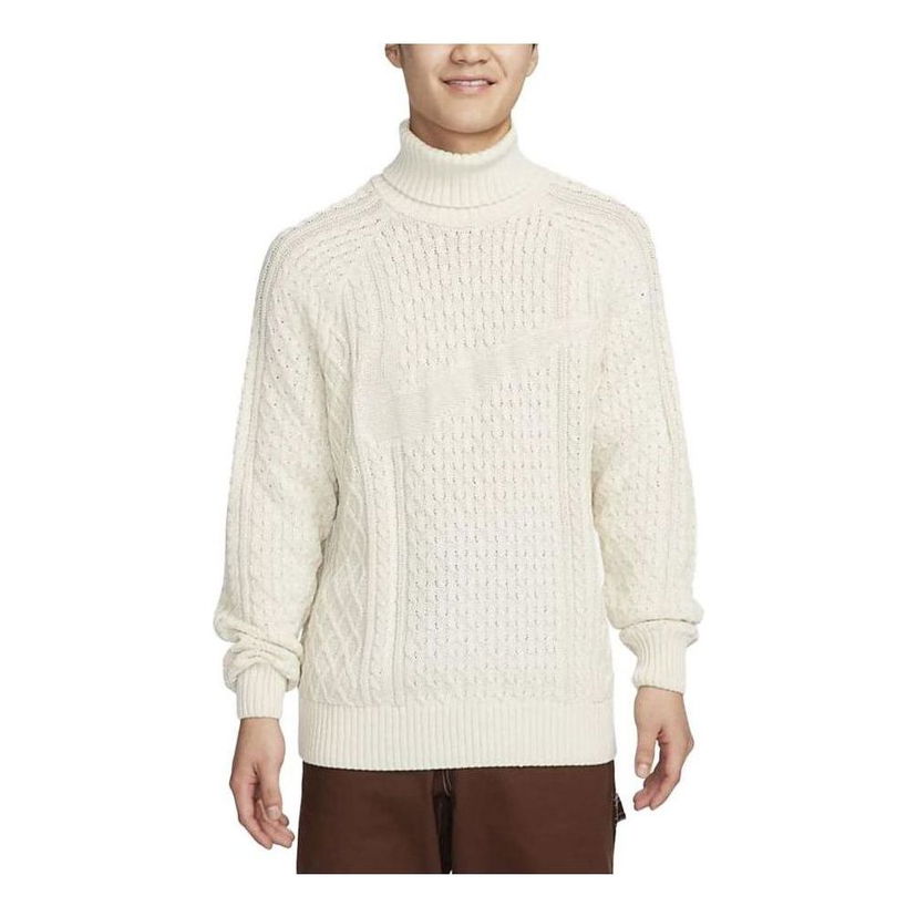 Sveter Nike Cable Knit Turtleneck Sweater Biela | FB7771-072