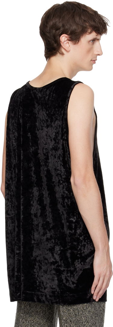 Tielko Dries Van Noten Dries Van Noten Crushed Velour Scoop Neck Tank Top Čierna | 252-021131-2329, 2