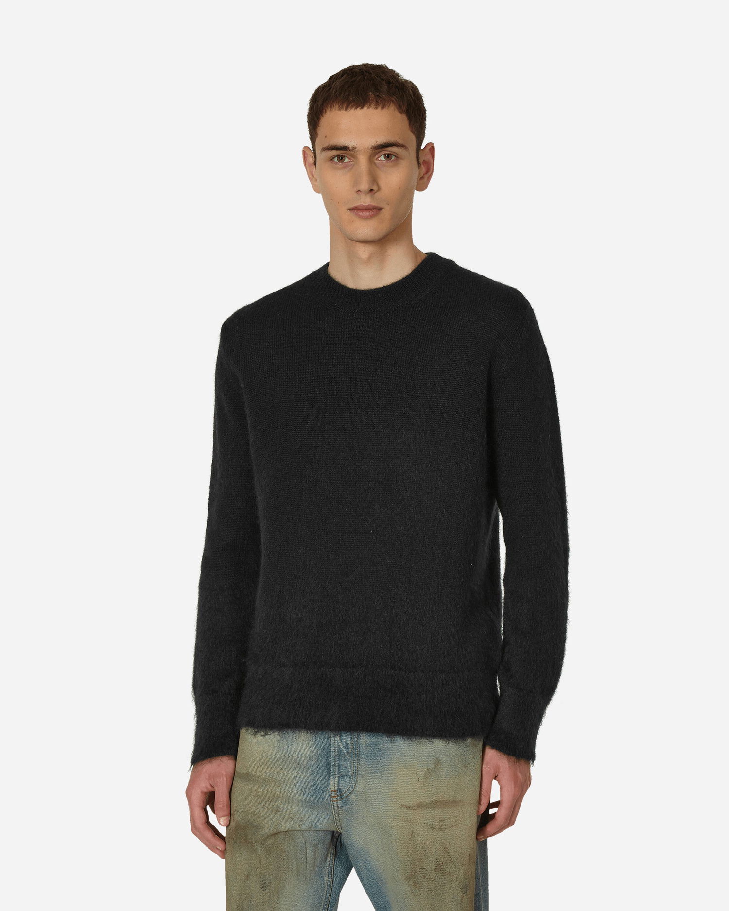 Sveter Off-White Mohair Arrow Knit Crewneck Sweater Čierna | OMHE170F23KNI001 1061, 0