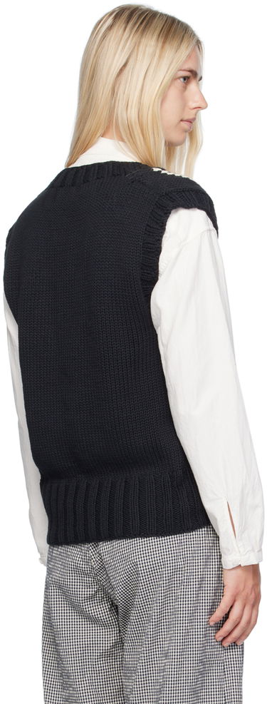 Vesta YMC YMC Heidi Floral Knit Vest Čierna | Q8WMA, 2