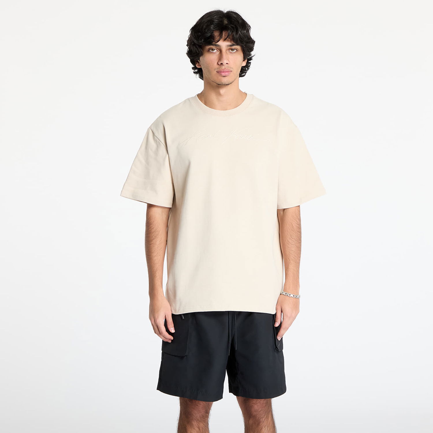 Tričko Karl Kani Autograph Heavy Jersey Boxy T-Shirt Béžová | 60300192, 0