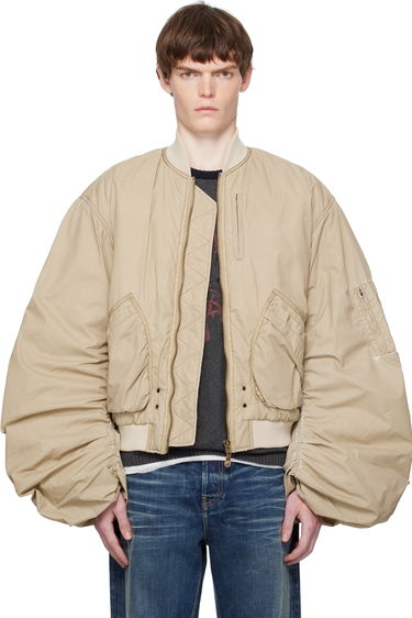 Bomber bunda We11done We11done Washed Nylon Bomber Jacket Béžová | WD-JP2-25-059-U-BG, 0