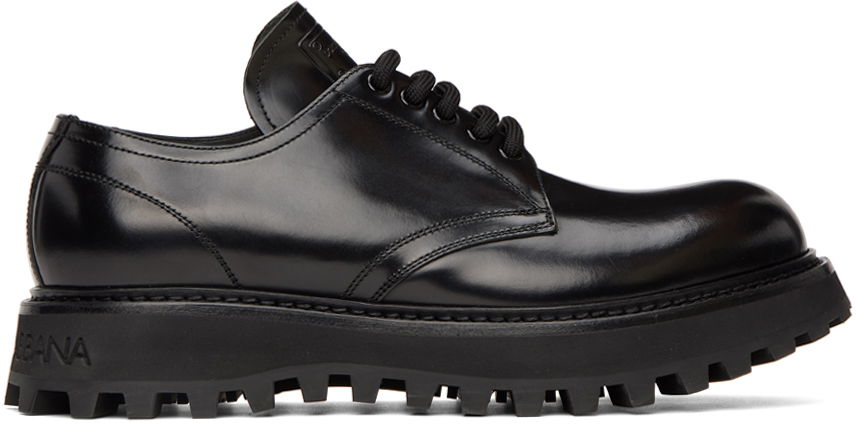 Tenisky a topánky Dolce & Gabbana Black Brushed Derbys Čierna | A10690A1203, 0