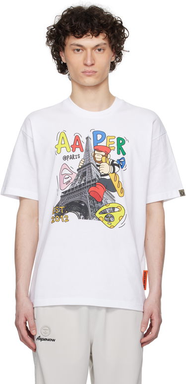 Tričko AAPE by A Bathing Ape AAPE by A Bathing Ape 'AAPER' Graphic T-Shirt Biela | AAPTEM1613XXNWHX, 0