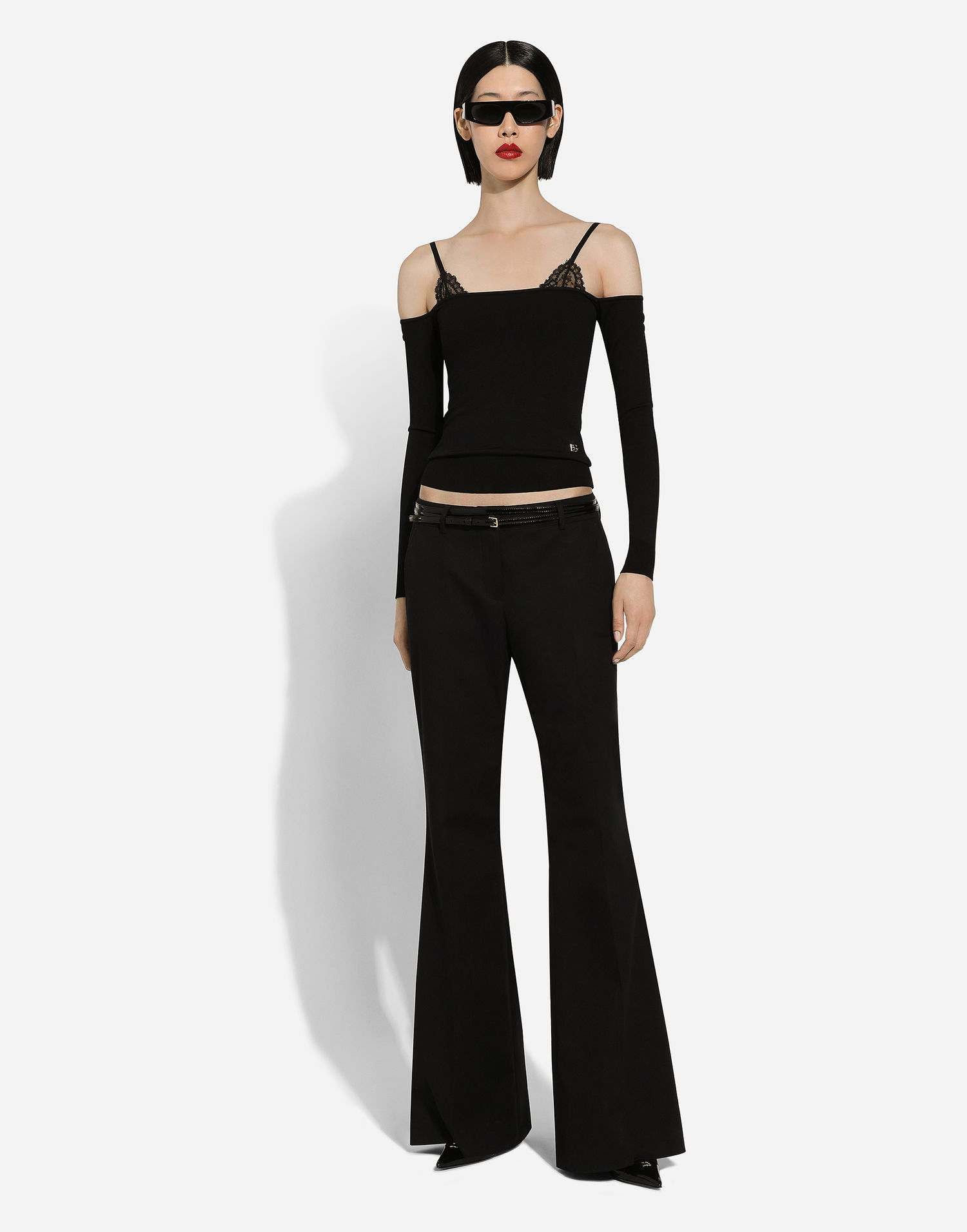 Sveter Dolce & Gabbana Off-the-shoulder Long-Sleeve Viscose Sweater Čierna | FXH48TJAII2N0000, 1