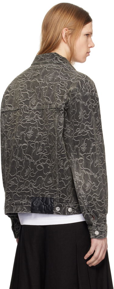 Bomber bunda BAPE Line Camo Jacquard Denim Jacket Čierna | 001LJK801326M, 2