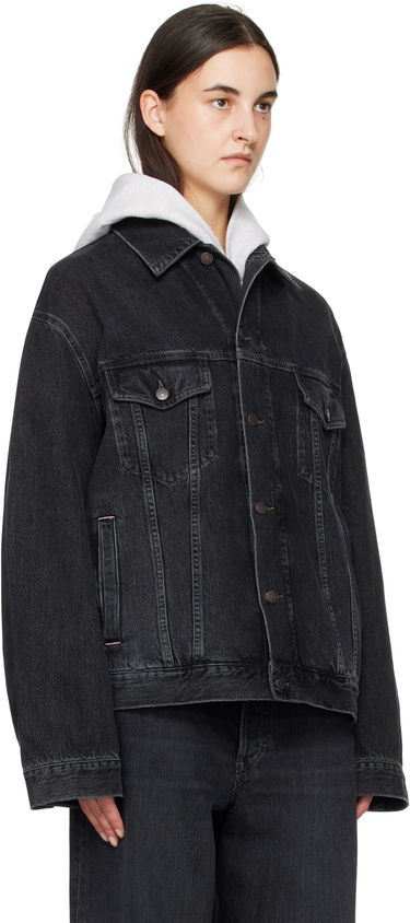 Bunda Acne Studios Black Oversized Denim Jacket Čierna | C90179-, 4