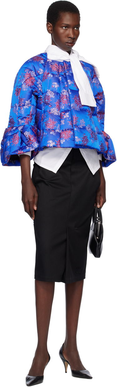 Prešívaná bunda Comme des Garçons Comme des Garçons Jacquard Quilted Cropped Jacket Modrá | GO-J033-051-1, 3