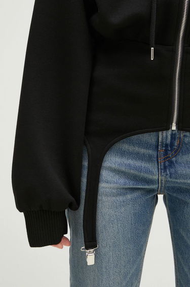 Mikina Fiorucci Fiorucci Neoprene Suspender Zip-Up Hoodie Čierna | W01FMSHO268NE01BK01, 3