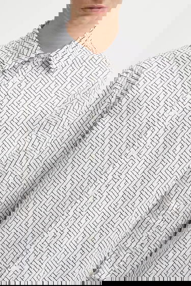 Košeľa KENZO Weave Relaxed Fit Shirt with Classic Collar Biela | FF65CH4029JD, 3