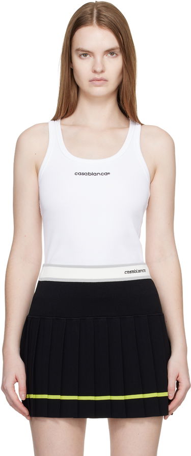 Tielko Casablanca Ribbed Tank Top Biela | W-SP26-JTS-039-02, 0