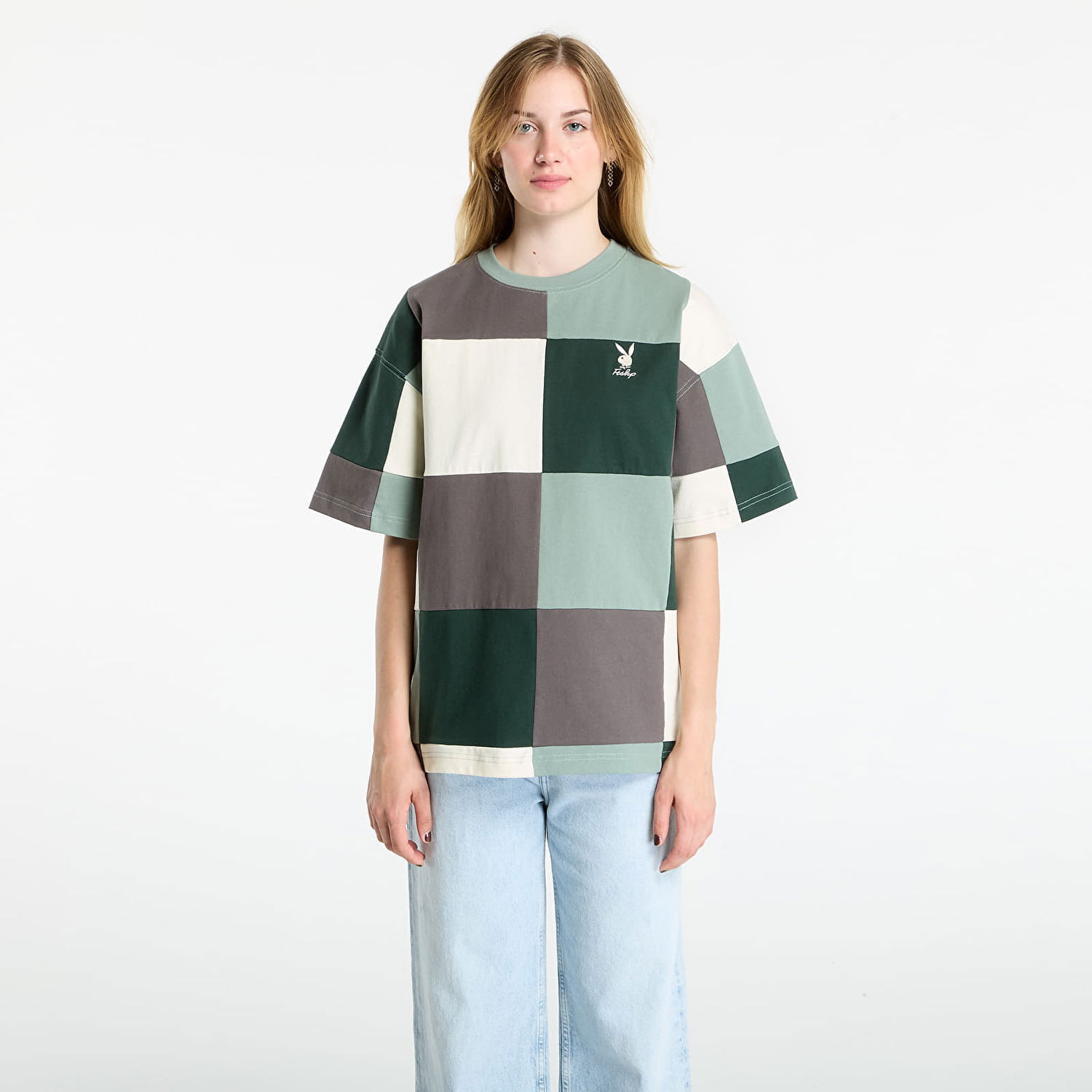 Tričko Footshop Playboy x FTSHP Patchwork Tee UNISEX Green Zelené | FTSHP_509, 1