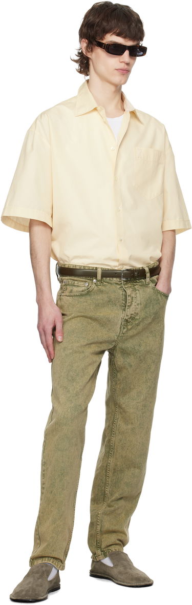 Košeľa AMI AMI Paris Boxy Fit Cotton Short Sleeve Shirt Žltá | HSH240.CO0076, 4