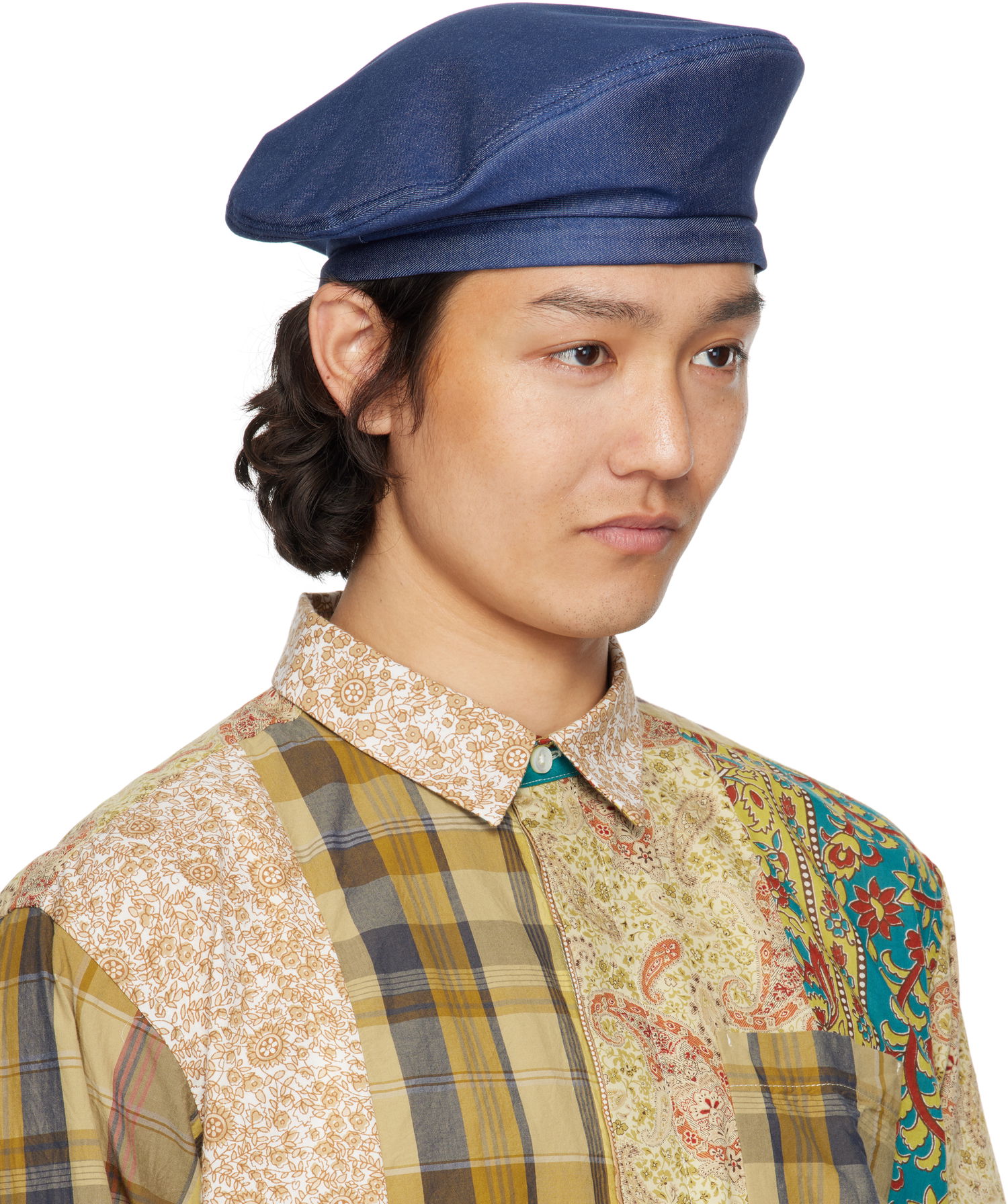 Baretka Engineered Garments Engineered Garments Denim Beret Modrá | 25S1H005, 1