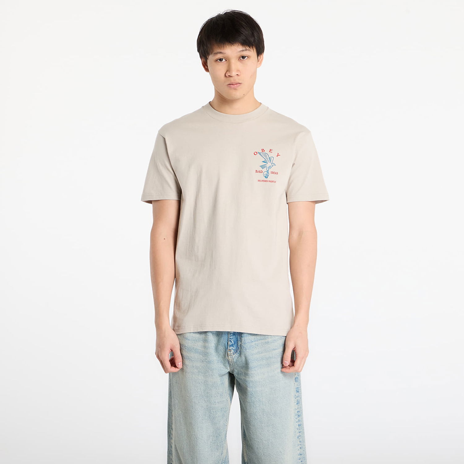 Tričko OBEY Bad Ideas Eagle Classic Short Sleeve T-Shirt Béžová | 165264268-SIG, 0