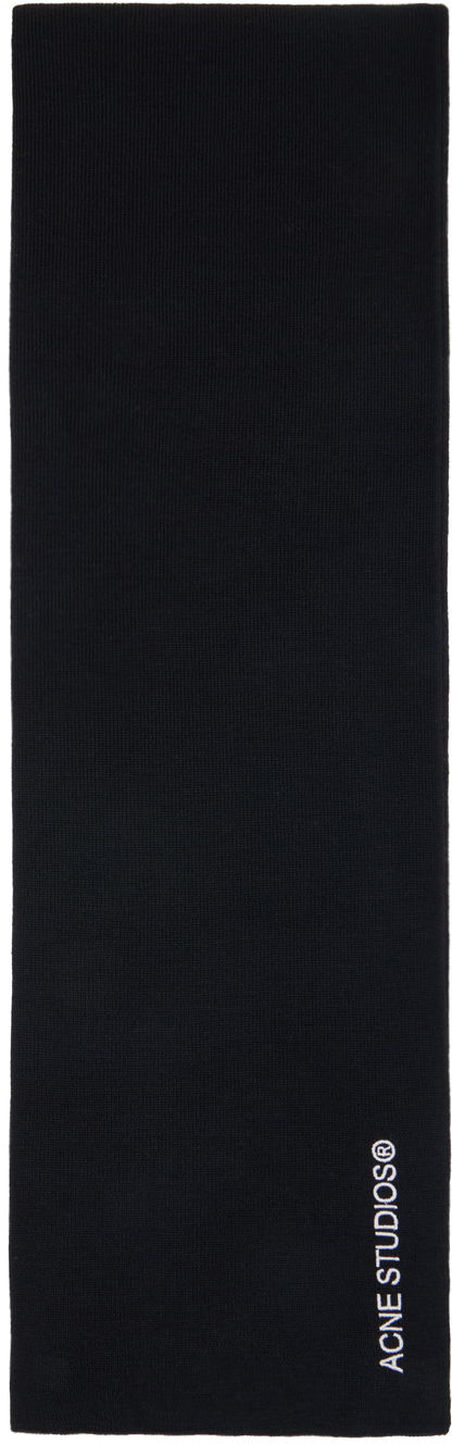 Šál Acne Studios Logo Embroidered Scarf Čierna | CA0299-, 0