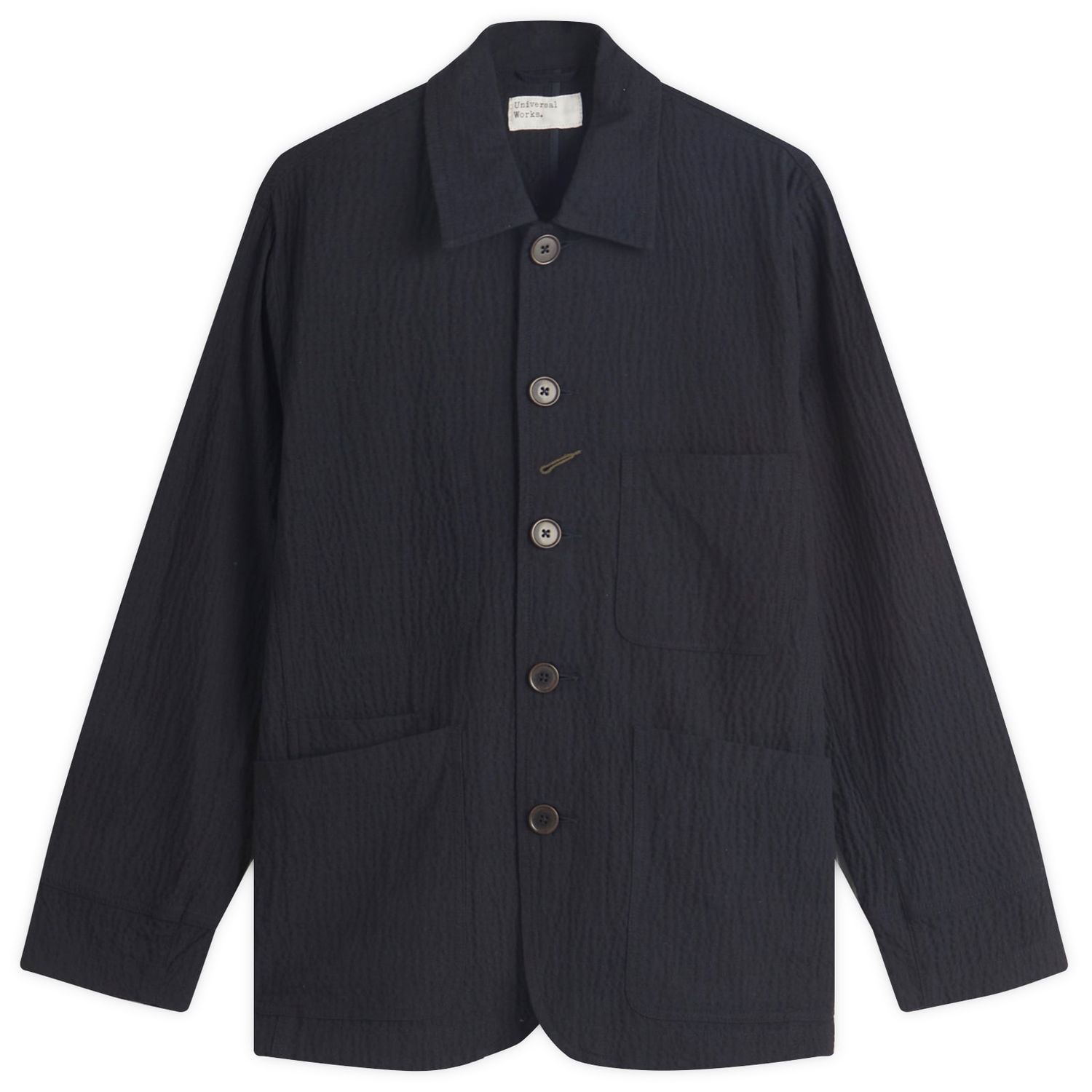 Bunda Universal Works Bakers Jacket Seersucker Navy | 32112-DKN, 0