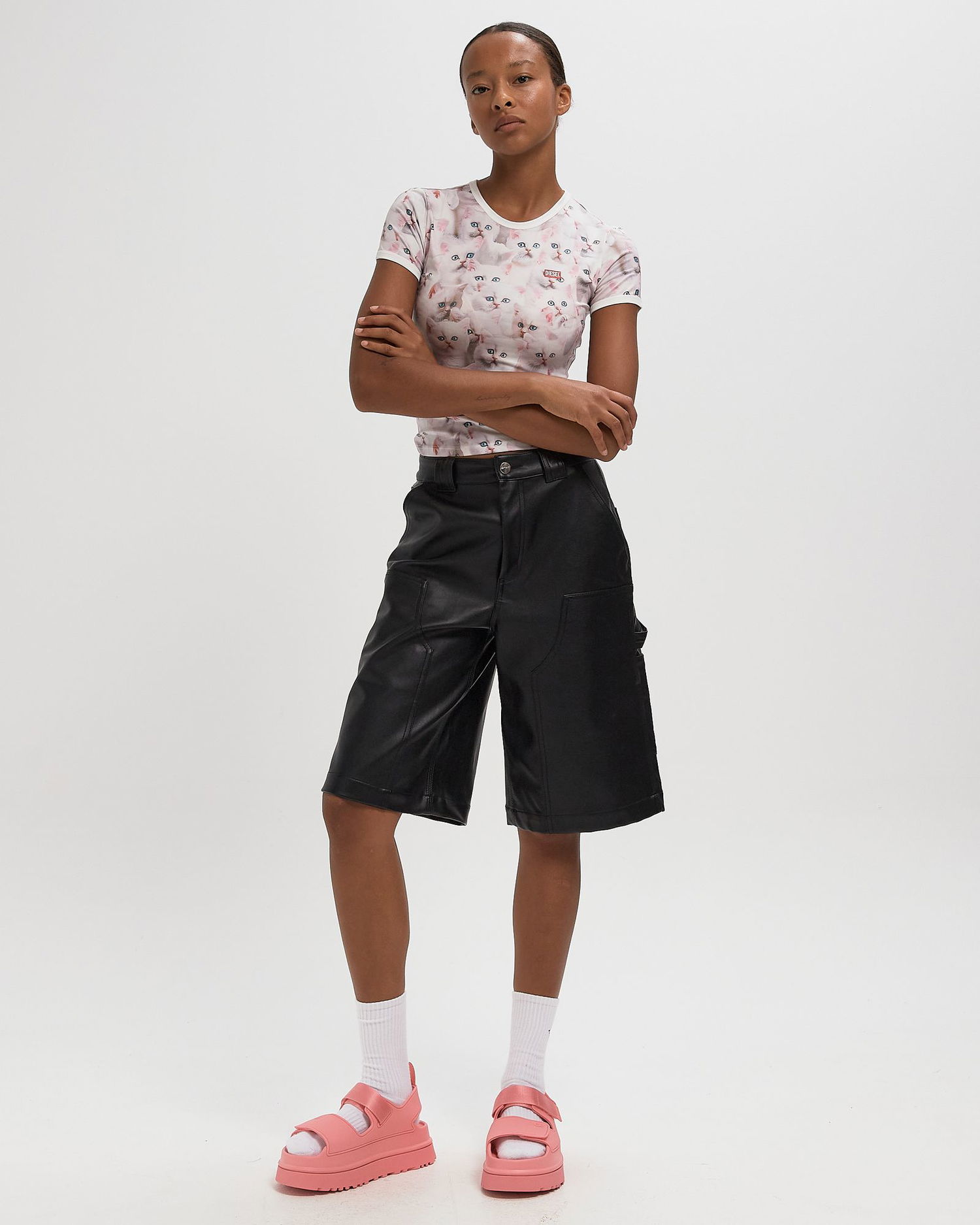 Tričko Diesel Diesel T-Shirt with Kitten Print Biela | A18555-0JLCC-100A, 1