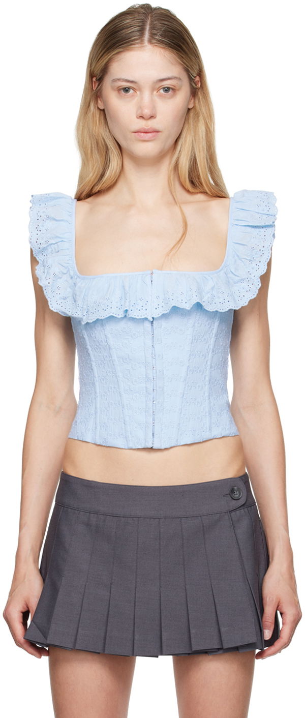 Tielko GUIZIO Guizio Bettina Corset Tank Top Modrá | P24110W098, 0