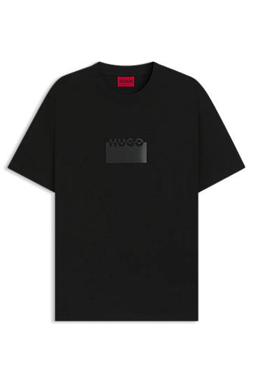 Tričko BOSS HUGO T-Shirt with Rubber Logo Čierna | 50546867