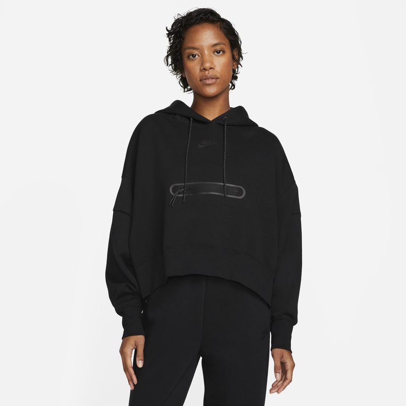 Mikina Nike Sportswear Tech Fleece Over-Oversized Crop Pullover Hoodie Čierna | DR4973-010, 0