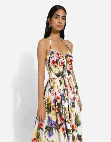 Šaty Dolce & Gabbana Dolce & Gabbana Garden Print Cotton Midi Dress Biela | F6HABTHS5Q1HA4YB, 3