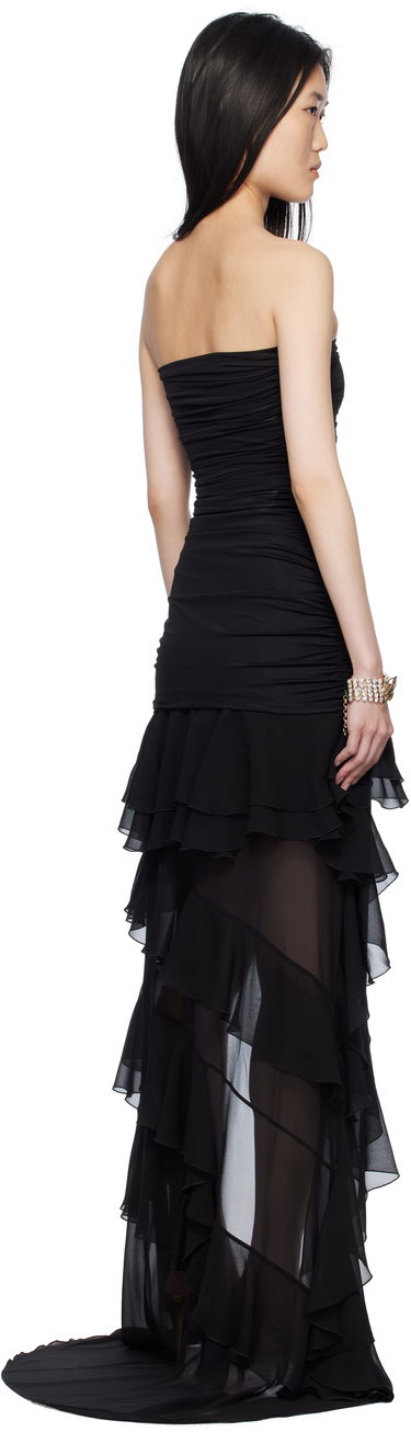 Šaty Blumarine Blumarine Jersey Bustier Maxi Dress with Ruffle Hem Čierna | P522A624A, 2