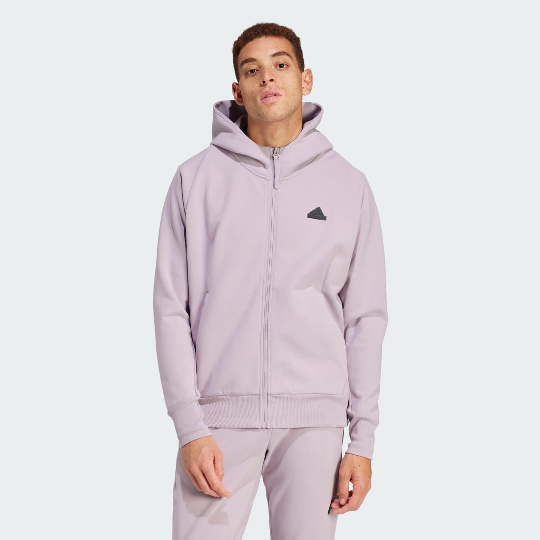Mikina adidas Performance Sportswear Z.N.E. Winterized Full-Zip Hooded Track Top Ružová | IN1847, 0
