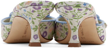 Doplnky Manolo Blahnik Manolo Blahnik Maysalebica Floral Kitten Heel Mules Biela | 423-1767, 1