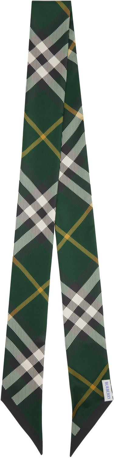 Šál Burberry Skinny Silk Scarf with a Check Pattern Zelené | 8095832, 1